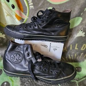 Converse Leather High Tops Mens Size 10